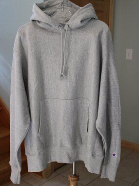 Champion Men Hoodie SZ L/G Gray String Pockets Sport Casual Fleece Lining